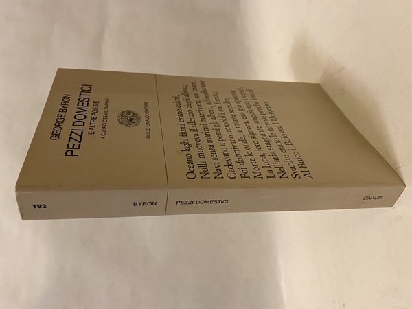 Pezzi domestici e altre poesie. A cura di Cesare Dapino. …