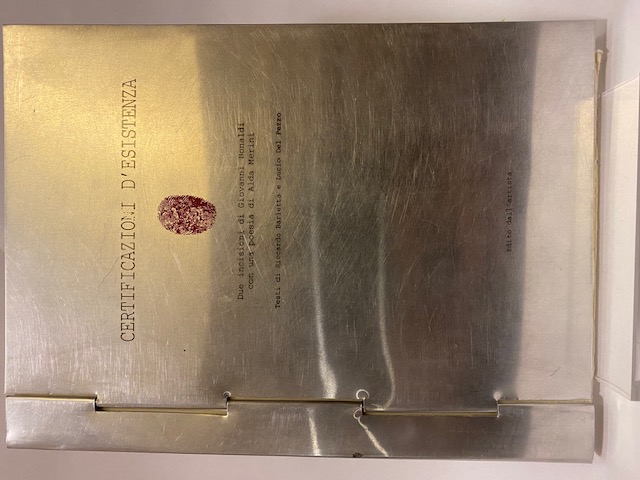 Certificazioni d’esistenza. Due incisioni di Giovanni Bonaldi con una poesia …