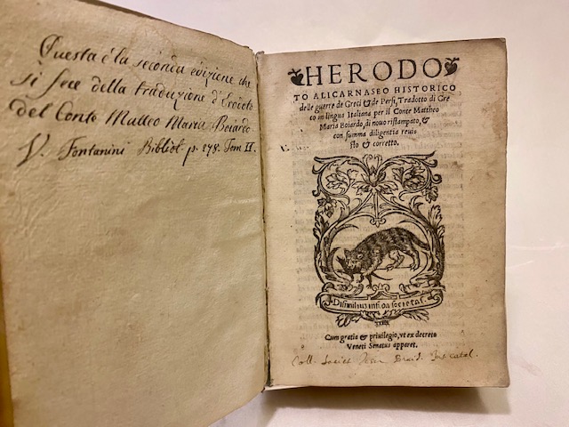 HERODOTO ALICARNASEO HISTORICO DELLE GUERRE DEI GRECI & DE PERSI. …