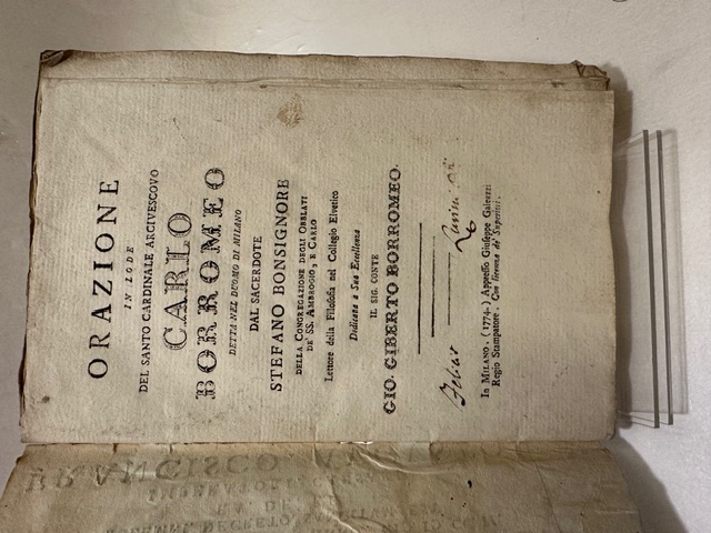 Orazione in lode del Santo Cardinale Arcivescovo Carlo Borromeo detta …