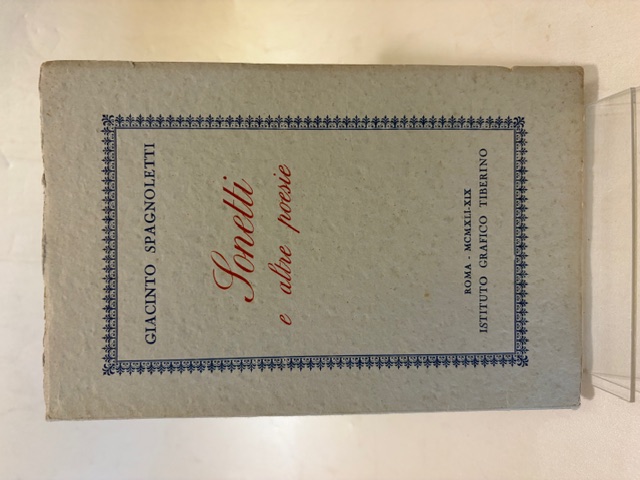 Sonetti e altre poesie. (OPERA PRIMA).