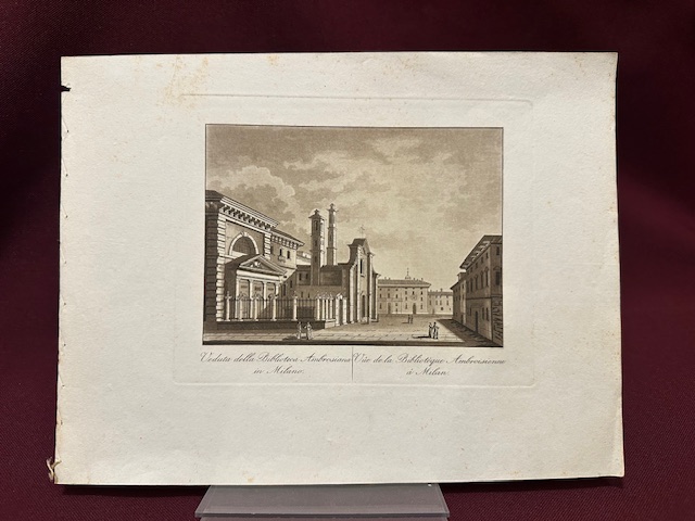 Veduta della Biblioteca Ambrosiana in Milano. Vue de la Bibliotèque …