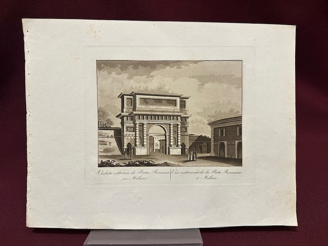 Veduta esterna di Porta Romana in Milano. Vue extérieure de …