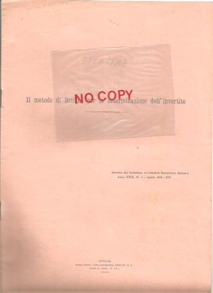 IL METODO DI BRUHNS PER LA DETERMINAZIONE DELL'INVERTITO