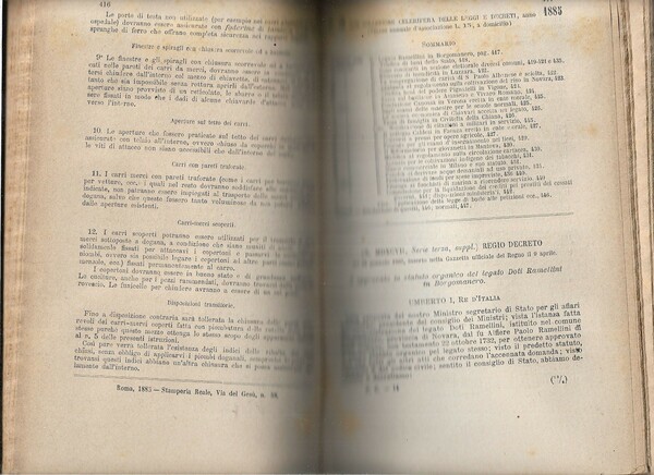 Collezione celerifera delle leggi, decreti, istruzioni e circolari dell'anno 1885 …