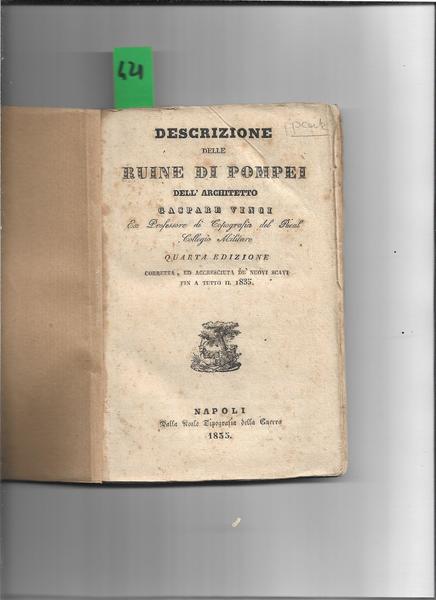 Descrizione delle ruine di Pompei.