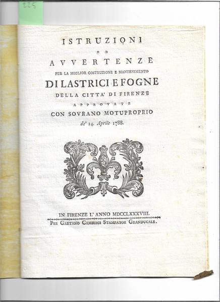 Istruzioni ed avvertenze per la miglior costruzione e mantenimento di …
