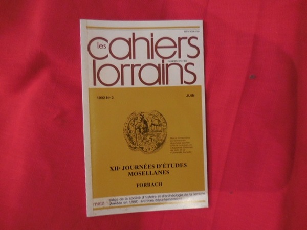 LES CAHIERS LORRAINS – 1992 N° 2 Juin, pagination 105 …