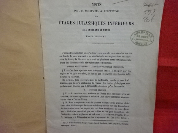 Notes pour servir à l'étude des Étages jurassiques inférieurs, aux …