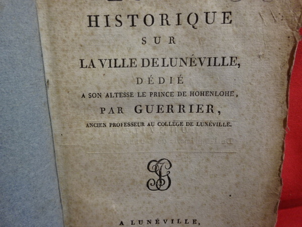 Essai historique sur la Ville de Lunéville, dédié à son …