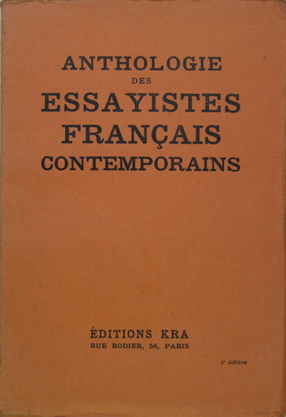 Anthologie des essayistes français contemporains