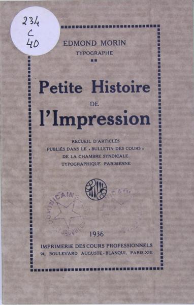 Petite histoire de l’impression