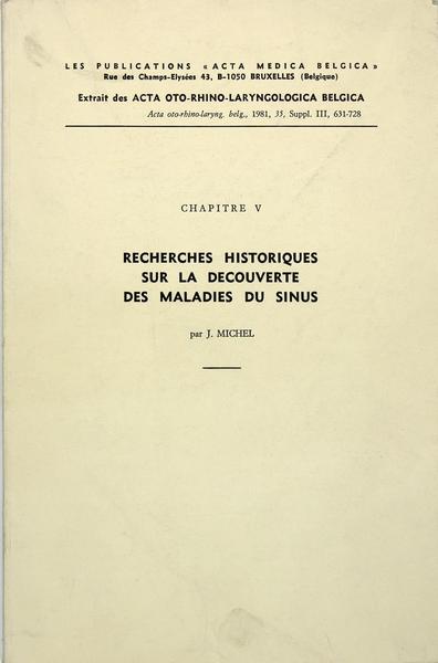 Recherches historiques sur la découverte des maladies du sinus