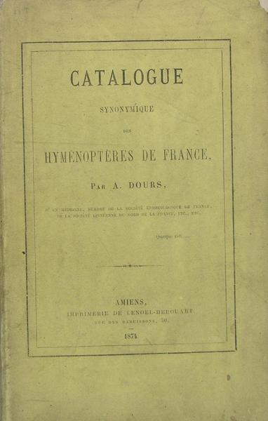 Catalogue synonymique des Hyménoptères de France