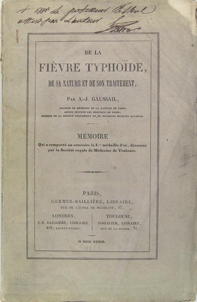 De la fièvre typhoïde, de sa nature et de son …