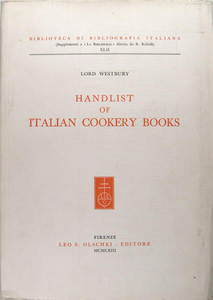 Handlist of Italien Cookery Books