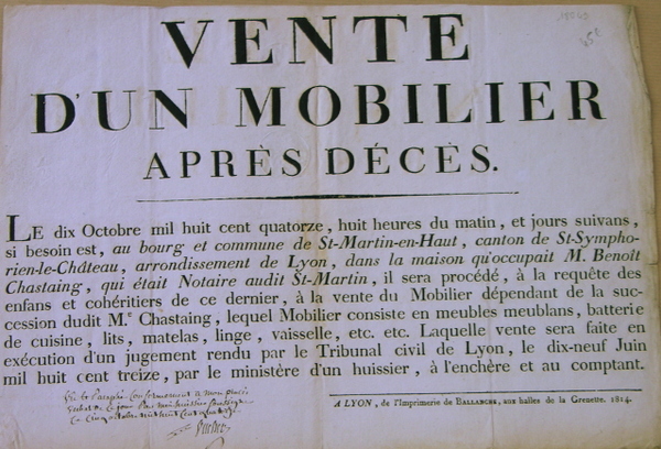 Vente d'un mobilier après décès Mr Benoît Chastaing Notaire à …