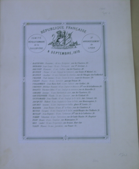 Comité Révolutionnaire de la Guillotière - 3è arrondissement de Lyon …