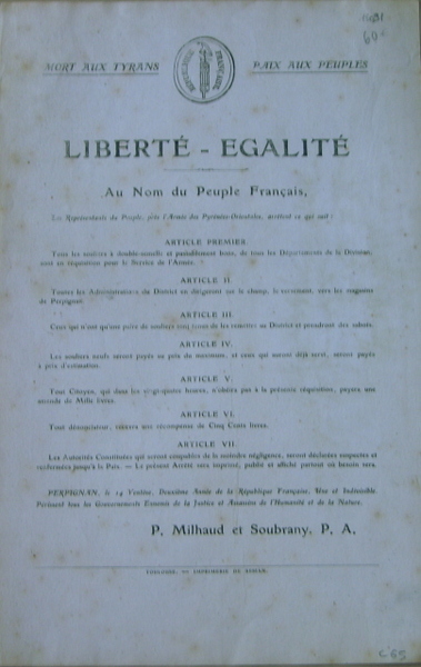 Liberté - Egalité - Au nom du peuple français,. An …