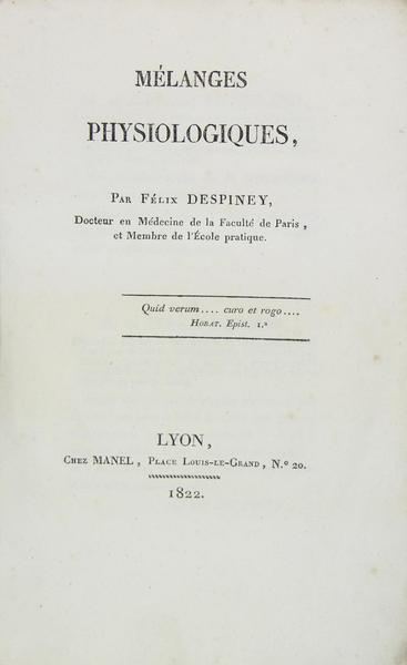 Mélanges physiologiques