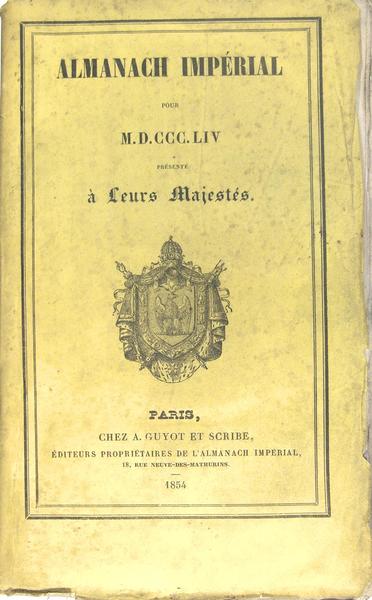 Almanach Impérial pour 1854 présenté à leurs Majestés