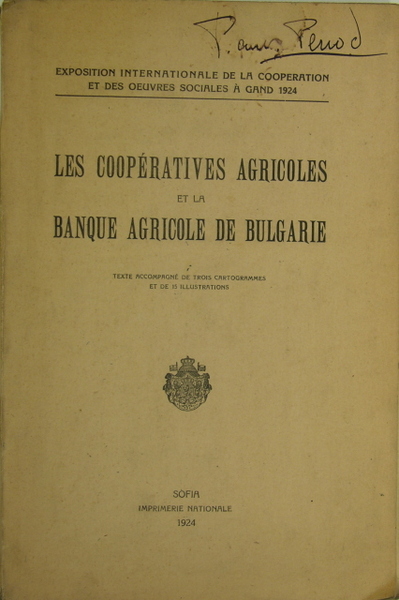 Les coopératives agricoles et la banque agricole de Bulgarie