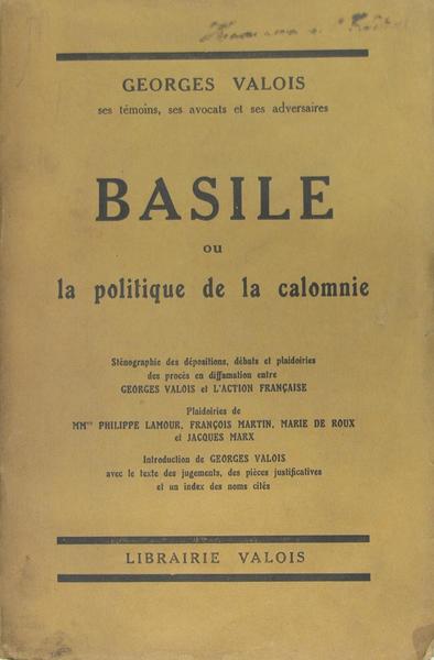 Basile ou la politique de la calomnie.