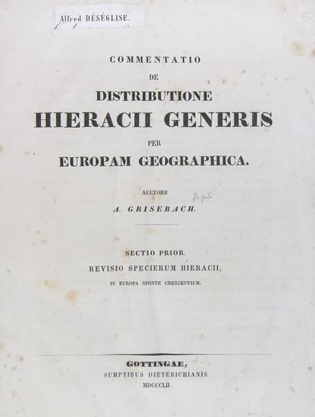 Commentatio de distributione hieracii generis per europam geographica