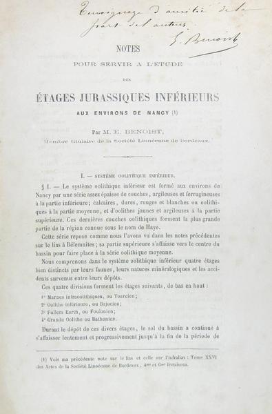 Notes pour servir à l'étude des étages jurassiques inférieures aux …