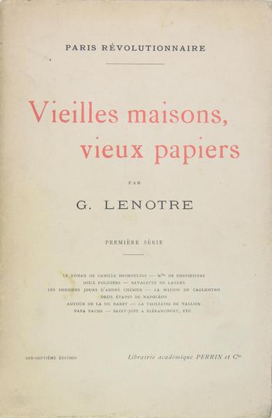 Vieilles maisons, vieux papiers - Paris révolutionnaire - Première série