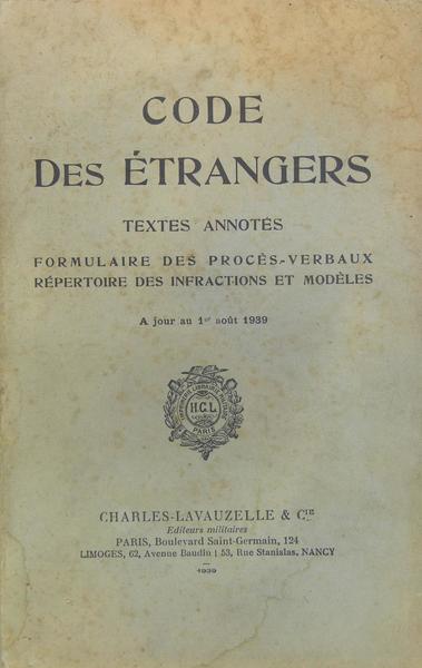 Code des étrangers - Texte annotés - Formulaire des procès-verbaux, …