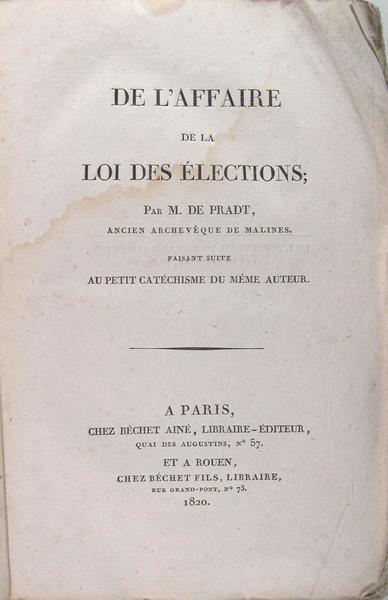 De l'affaire de la loi des élections.