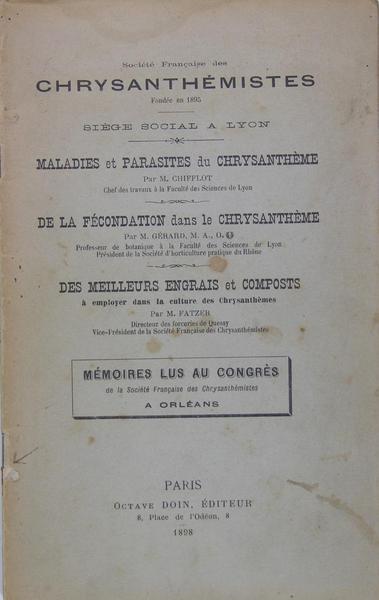 Maladie et parasites du chysanthème, de la fécondation dans le …