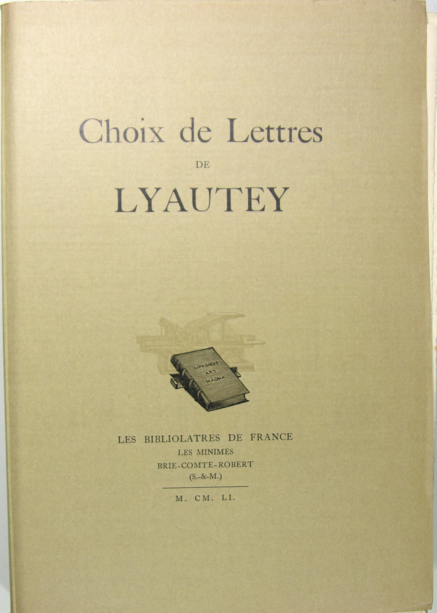 Choix de lettres de Lyautey