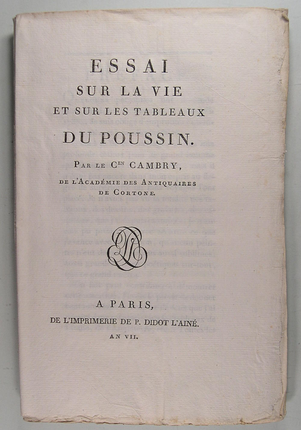 Essai sur la vie et sur les tableaux du Poussin