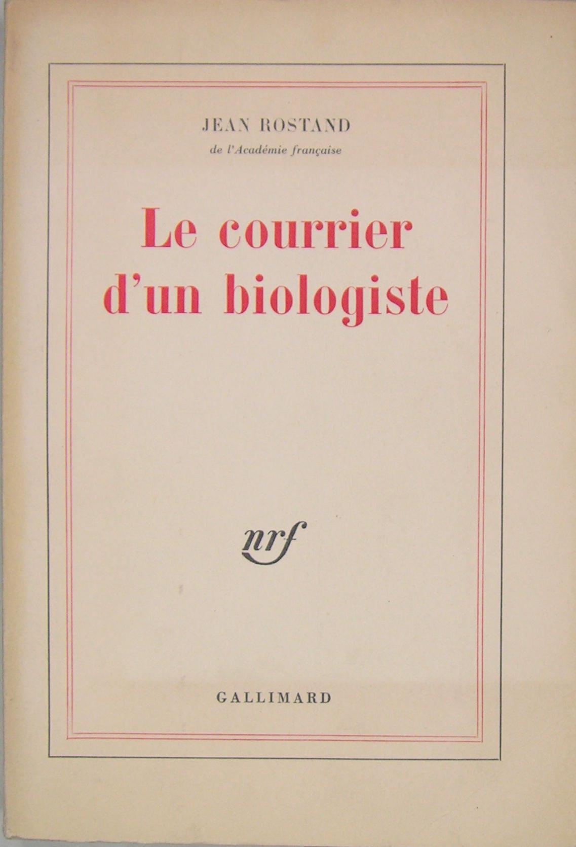 Le courrier d'un biologiste