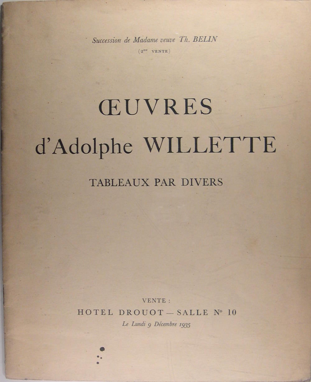 Oeuvres d'Adolphe Willette - Tableaux par divers