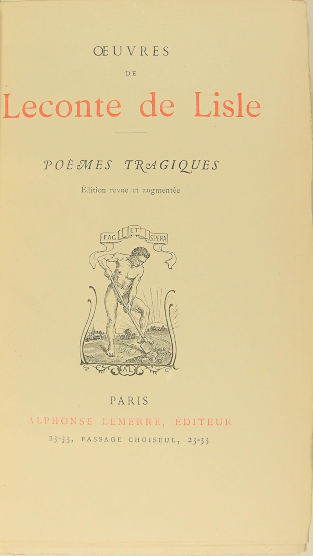 Poèmes tragiques.