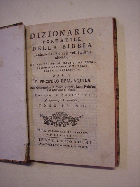 Dizionario portatile della Bibbia.