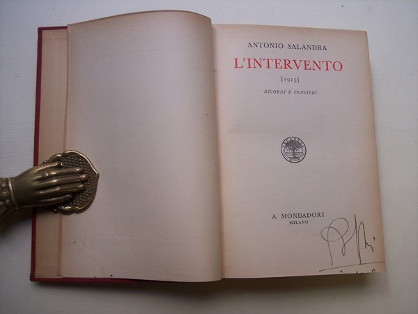 L'intervento. (1915). Ricordi e pensieri.