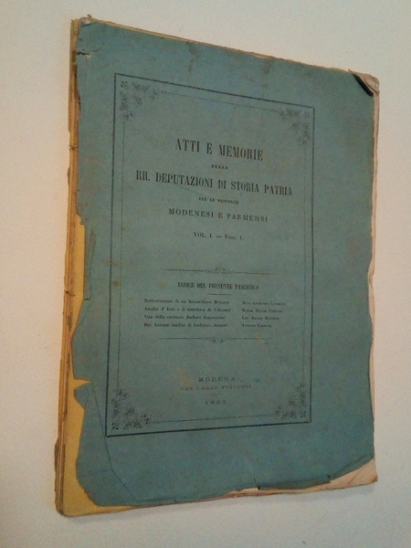 Atti e memorie delle RR. Deputazioni di Storia Patria per …