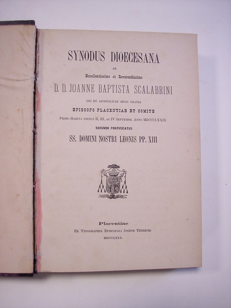 Synodus Dioecesana ab Excellentissimo et Reverendissimo D.D. Joanne Baptista Scalabrini …