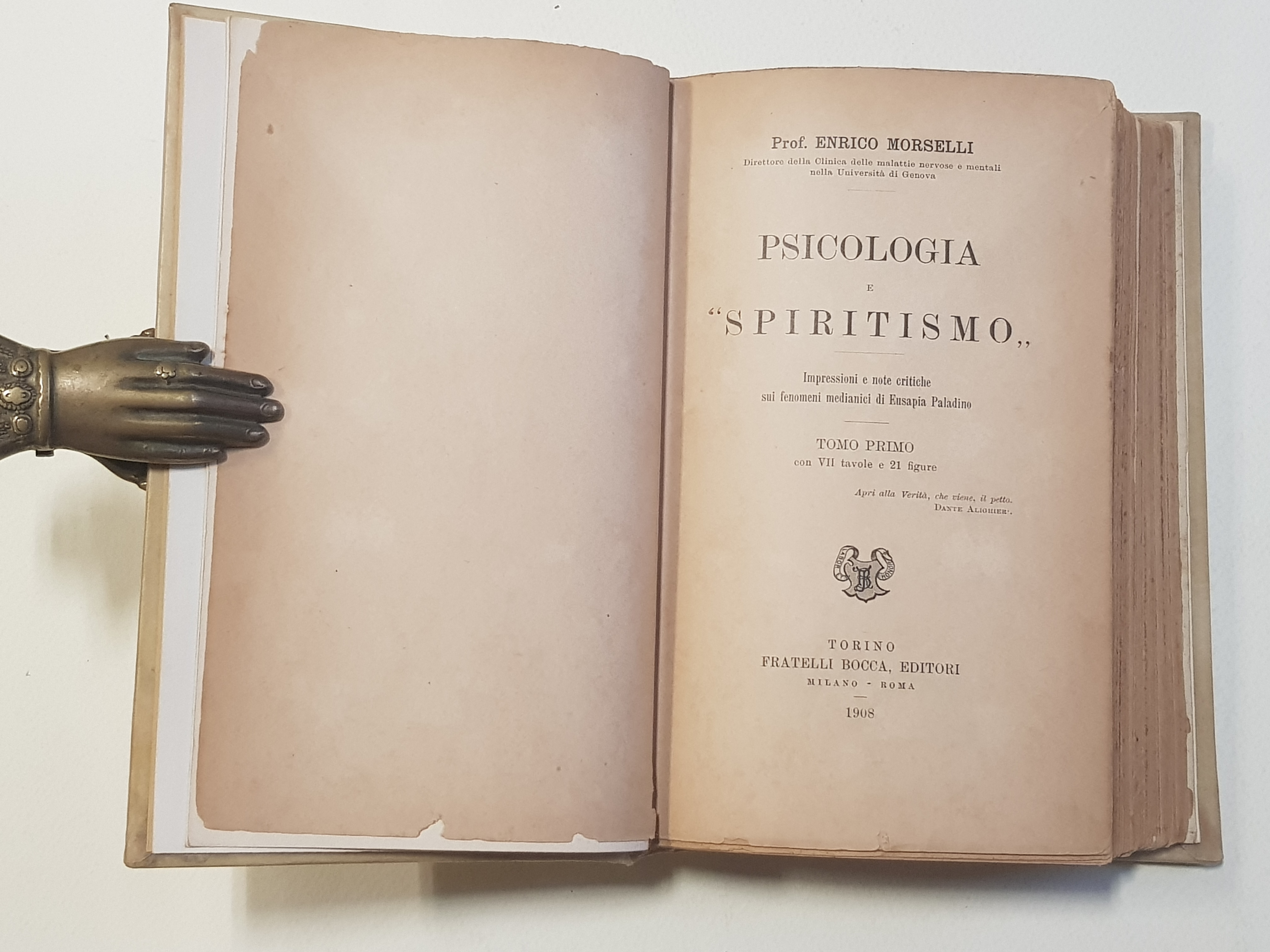 Psicologia e spiritismo. I. Impressioni e note critiche sui fenomeni …