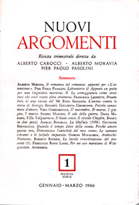 Nuovi Argomenti. N. 1. Nuova serie. Gennaio-Marzo 1966.