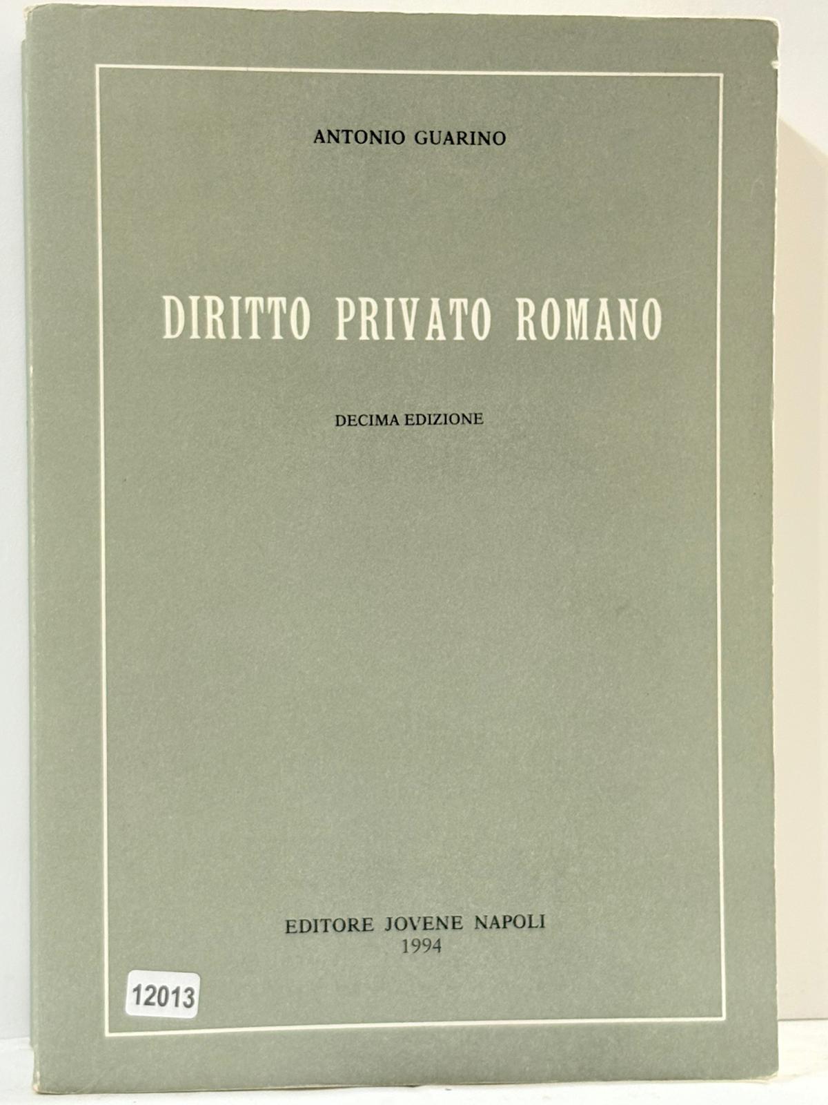 Diritto Privato Romano - Decima Edizione