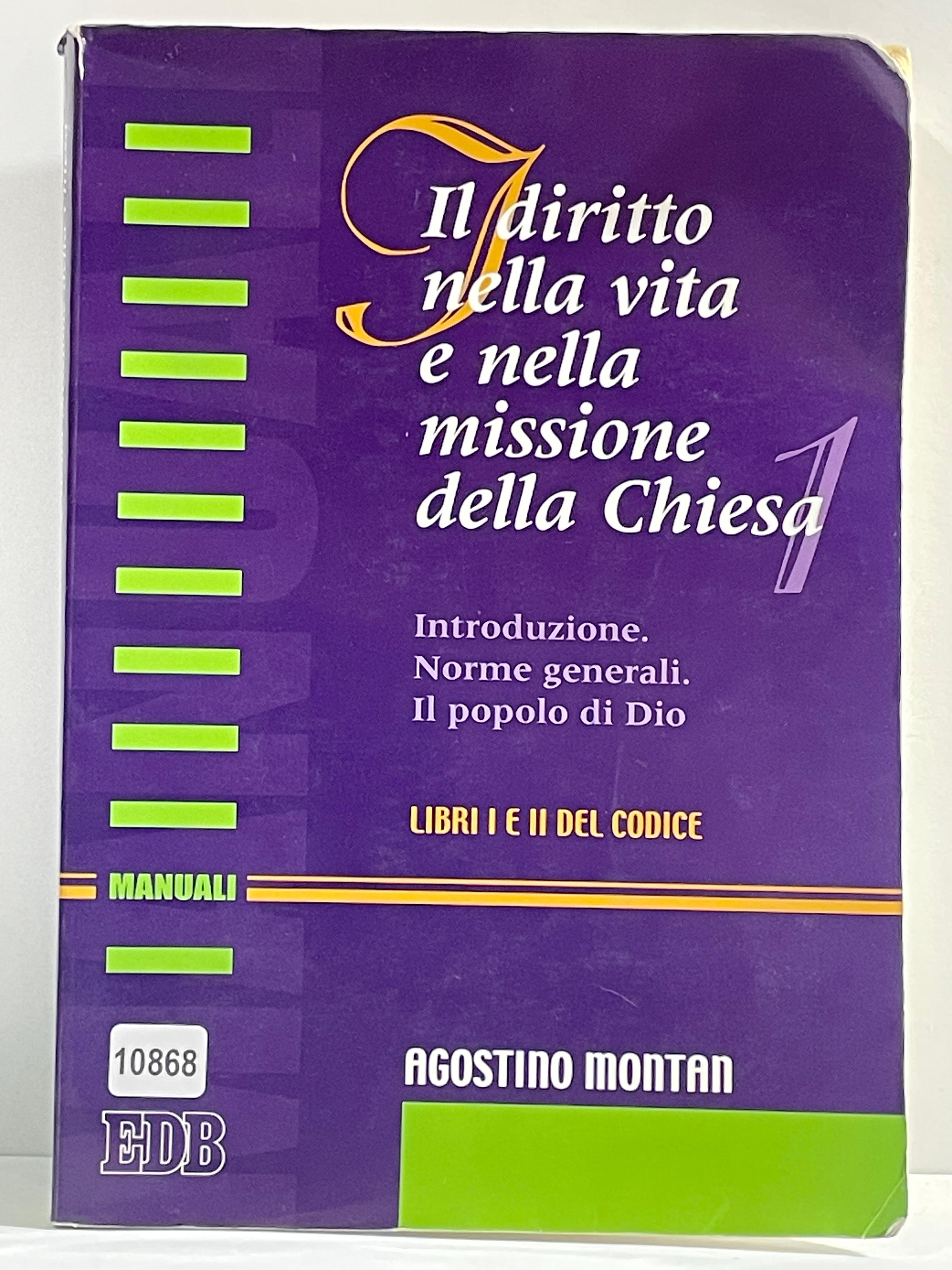 Il diritto nella vita e nella missine dela cheisa - …