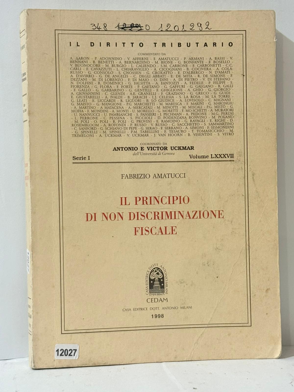 Il Diritto Tributario - Il Principio Di Non Discriminazione, Fiscale …