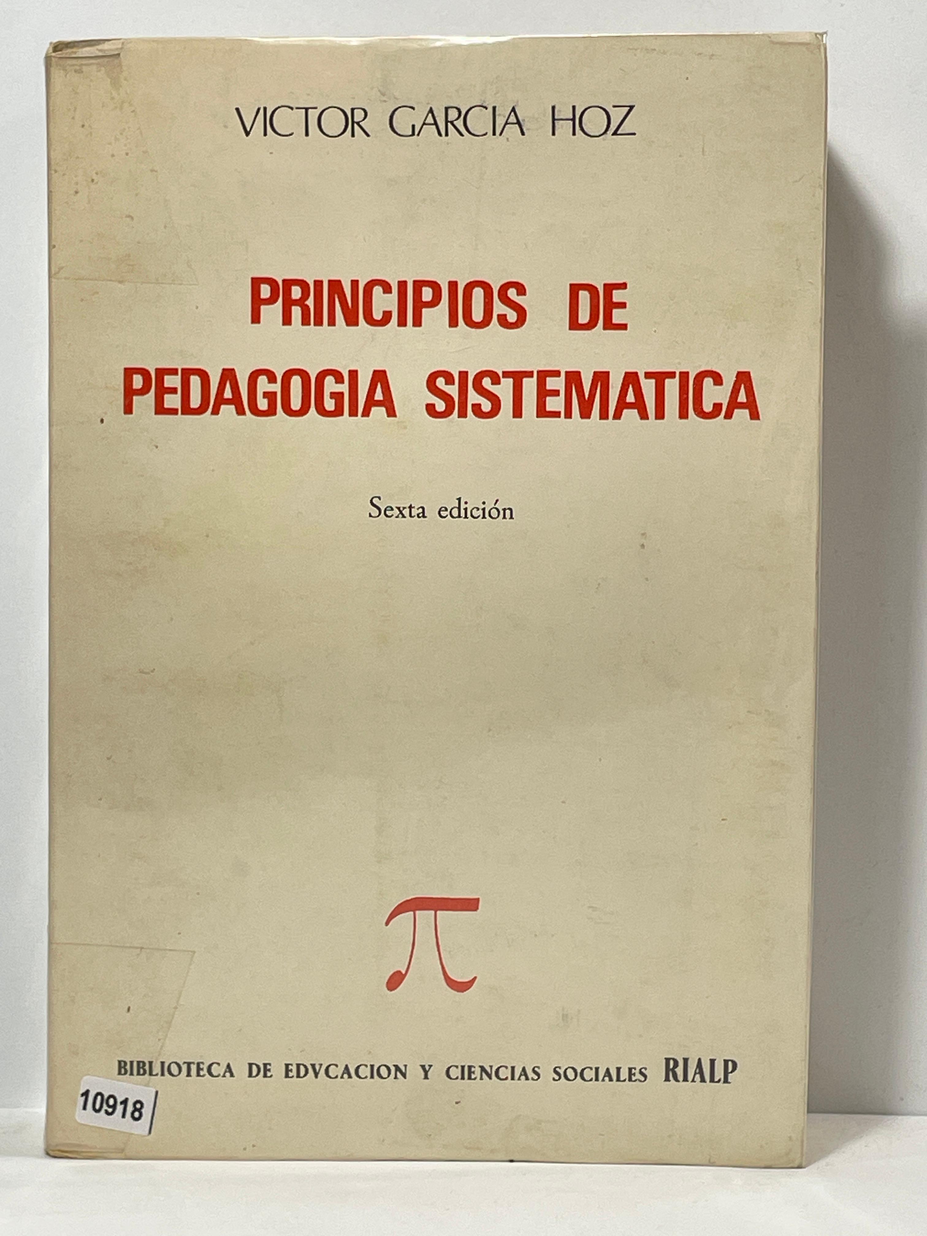 Principios de Pedagogia Sistematica