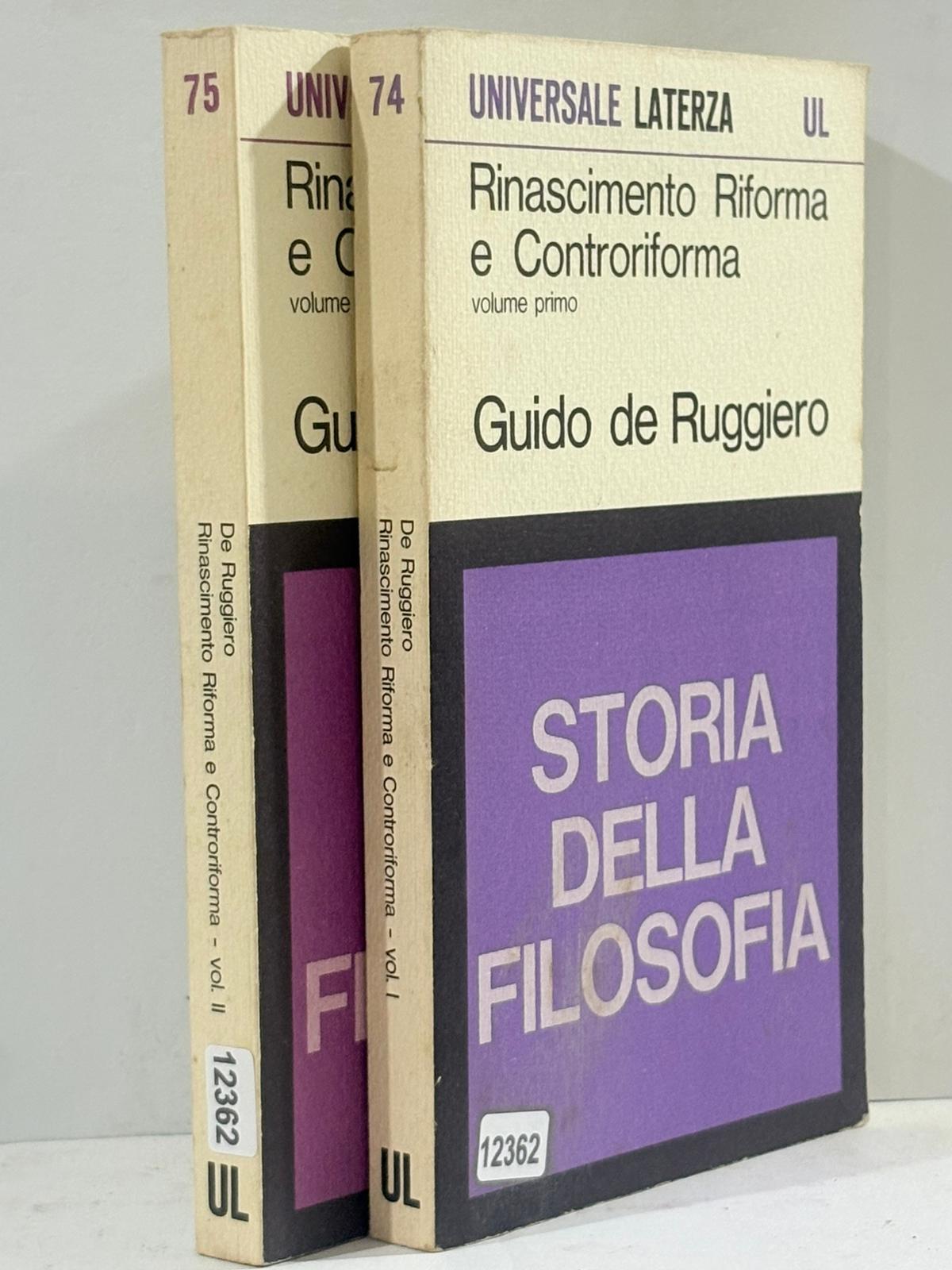 Rinascimento Riforma e Controriforma Volume 1 e 2