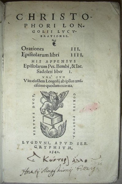 LUCUBRATIONES. Otariones III. Epistolarum libri IIII. His appensus Epistolarum Pet. …